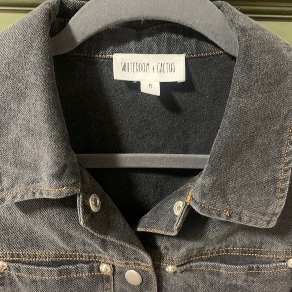 NWOT Washed Button Down Denim Shirt Dress - Picture 5 of 9